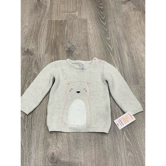 Other - New Baby Girls Carter’s Sweater Bear Size 18 C